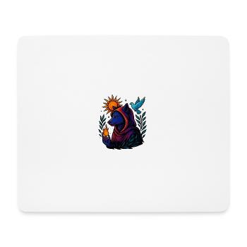 Flamme de l’âme – Cosmic Wolf Art Design - Tapis de souris (format paysage) - blanc - Devant