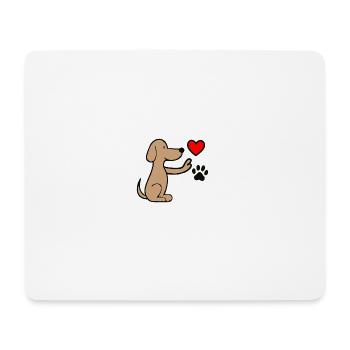 Dog with heart and paw print - Mouse Pad (horizontal) - white - Front