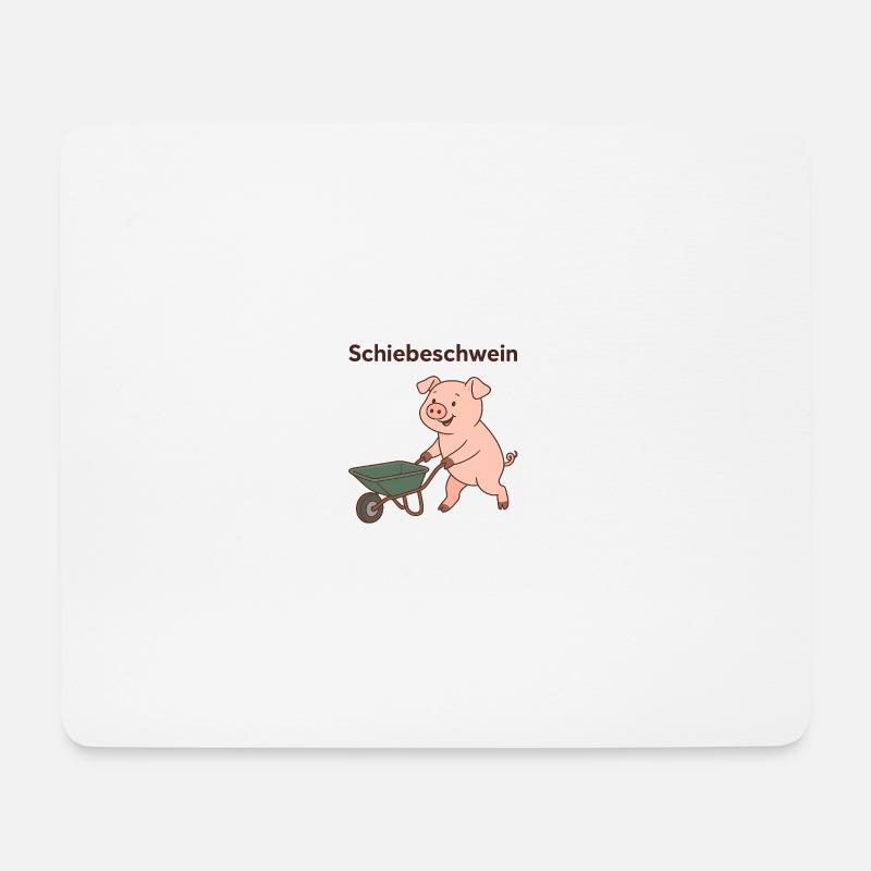 Schiebeschwein - Mousepad (Querformat) - Weiß