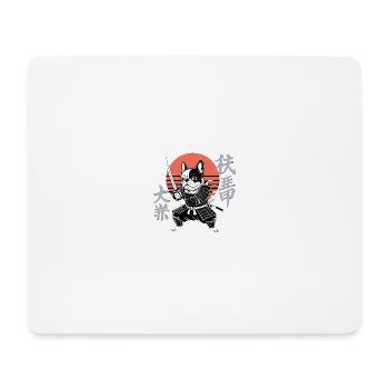 Samurai Bulldog in Autumn Sun - Mouse Pad (horizontal) - white - Front