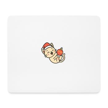 Kitten Christmas Fun Christmas Ball - Mouse Pad (horizontal) - white - Front