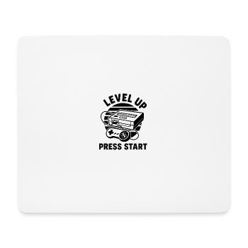 Level Up Press Start Retro - Mouse Pad (horizontal) - white - Front