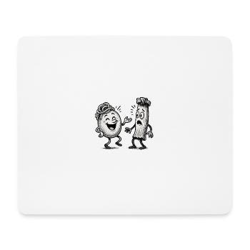 italienische vs chinesische Nudeln - Mousepad (Querformat) - Weiß - Vorne