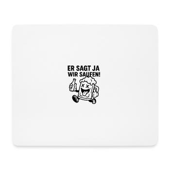 Bierlaune Cartoonmotiv - Mousepad (Querformat) - Weiß - Vorne