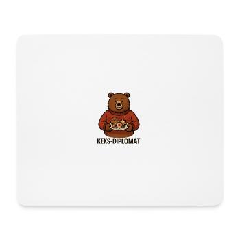 Keks-Diplomat Bär mit Keksen - Mousepad (Querformat) - Weiß - Vorne
