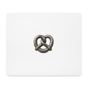 Genietetes Metall, ineinander verschlungene Metallbrezel aus Blech - Mousepad (Querformat) - Weiß - Vorne