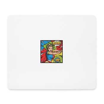 Pop Art Superheroine Powerful - Mouse Pad (horizontal) - white - Front