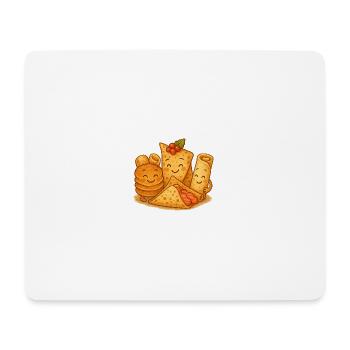 Happy blini friends blinis, pancakes - Mouse Pad (horizontal) - white - Front