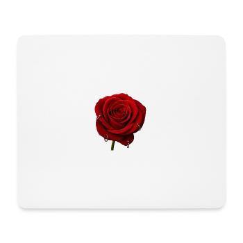Red Rose with Piercings - Mouse Pad (horizontal) - white - Front