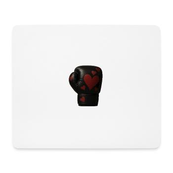 Boxhandschuh mit Herzen - Mousepad (Querformat) - Weiß - Vorne