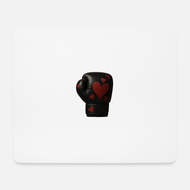 Boxhandschuh mit Herzen - Mousepad (Querformat) - Weiß