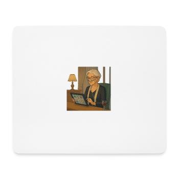 on tablet game night - Mouse Pad (horizontal) - white - Front