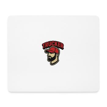 Tête de camionneur avec casquette rouge - Tapis de souris (format paysage) - blanc - Devant