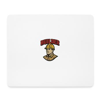 Construction Worker Retro Logo with Helmet - Mouse Pad (horizontal) - white - Front