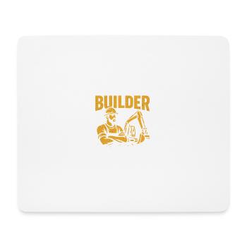 Construction worker kraft yellow on black - Mouse Pad (horizontal) - white - Front