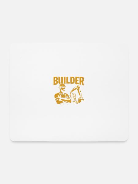 Construction worker kraft yellow on black - Mouse Pad (horizontal) - white