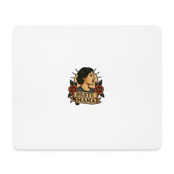 Beste Mama Vintage Tattoo Rosen - Mousepad (Querformat) - Weiß - Vorne
