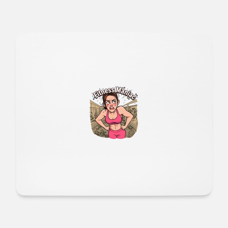Fitness-Maniak-Fitnessmädchen - Mousepad (Querformat) - Weiß
