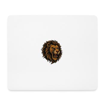 Lion's head in golden brown style - Mouse Pad (horizontal) - white - Front