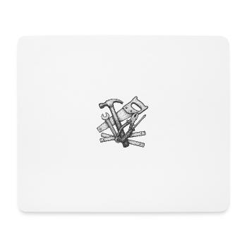 Realistic Craft Tools Illustration - Mouse Pad (horizontal) - white - Front