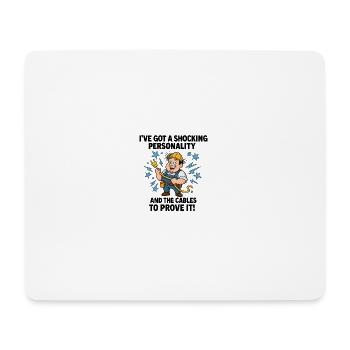 Électricien à personnalité choquante - Tapis de souris (format paysage) - blanc - Devant