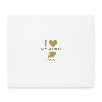 I Love Mykonos Gold - Mousepad (Querformat) - Weiß - Vorne