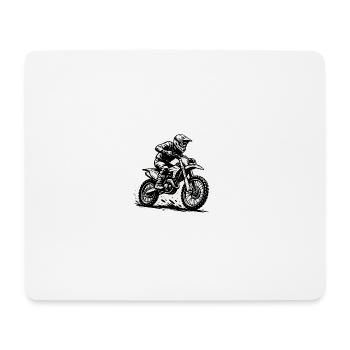Motocross Fahrer Illustration in Action - Mousepad (Querformat) - Weiß - Vorne