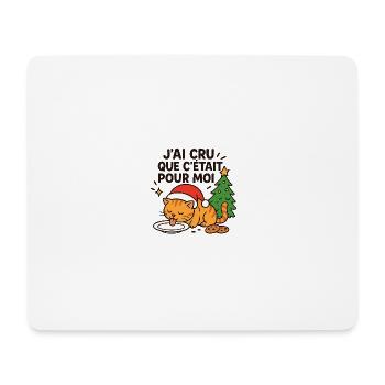 Christmas Festive Cat: For Me - Mouse Pad (horizontal) - white - Front
