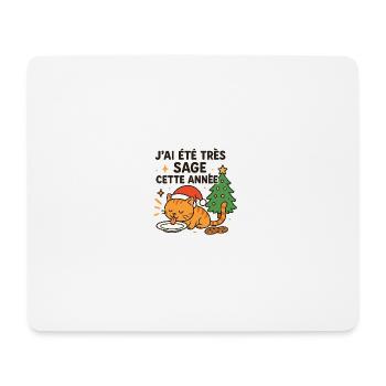 Wise and Gourmet Christmas Cat - Mouse Pad (horizontal) - white - Front