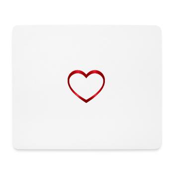 NOUVEAU -- Design de cœur rouge lumineux – Magnifique ! - Tapis de souris (format paysage) - blanc - Devant