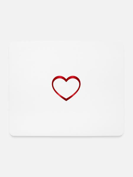 NEU – Leuchtendes rotes Herz-Design – Wunderschön! - Mousepad (Querformat) - Weiß