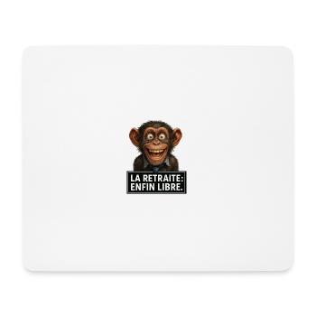 Affe im freien Rückzugsort - Mousepad (Querformat) - Weiß - Vorne
