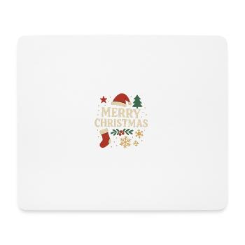 Fröhliche Weihnachten Retro Schriftzug - Mousepad (Querformat) - Weiß - Vorne
