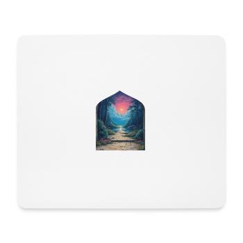 Sunset Portal in Forest Landscape - Mouse Pad (horizontal) - white - Front