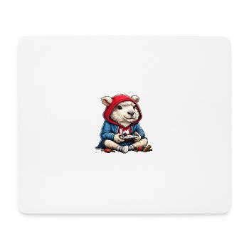 Charme à capuche mouton gamer - Tapis de souris (format paysage) - blanc - Devant