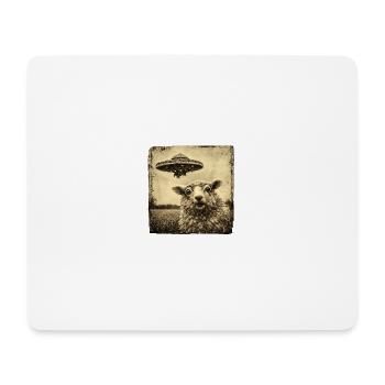 Visite d’OVNI au pâturage - Tapis de souris (format paysage) - blanc - Devant
