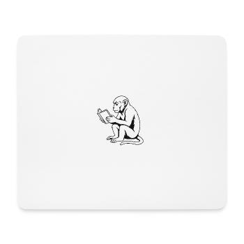Affenbewusst - Mousepad (Querformat) - Weiß - Vorne