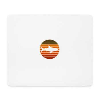 Sonnenuntergangshai Silhouette - Mousepad (Querformat) - Weiß - Vorne