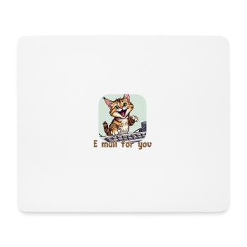 Cat composition: Mail kitten on the PC - Mouse Pad (horizontal) - white - Front