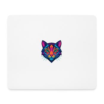 Buntes geometrisches Katzengesicht - Mousepad (Querformat) - Weiß - Vorne