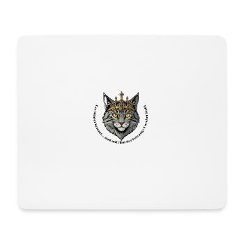 King Cat with Crown - Mouse Pad (horizontal) - white - Front