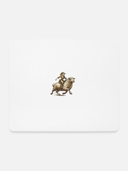 Western Reiter auf Schaf - Mousepad (Querformat) - Weiß