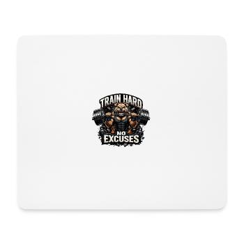 Train Hard No Excuses - Mouse Pad (horizontal) - white - Front