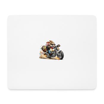Osterhase auf Motorrad - Mousepad (Querformat) - Weiß - Vorne