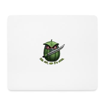 Wassermelone Ninja: Ein Schnitt Ende - Mousepad (Querformat) - Weiß - Vorne