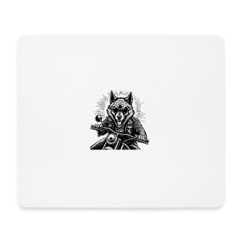 Wolf on Motorcycle Leather Jacket Graphic - Mouse Pad (horizontal) - white - Front