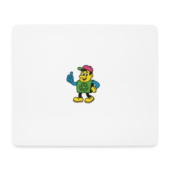 Recycle Hero Maskottchen-Tee - Mousepad (Querformat) - Weiß - Vorne