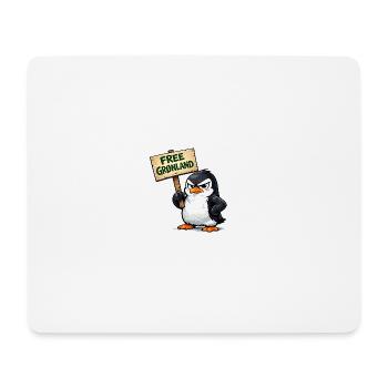 Logo t-shirt Penguin Protest Free Greenland - Tapis de souris (format paysage) - blanc - Devant