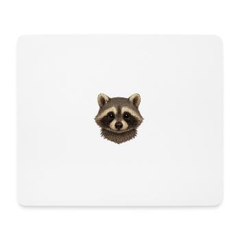 Raccoon Head Animal Head Cute - Mouse Pad (horizontal) - white - Front