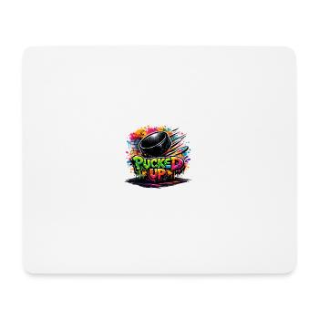 Pucked Up Graffiti Puck - Mouse Pad (horizontal) - white - Front